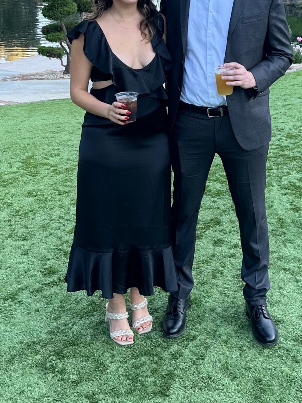 Show Me Your MuMu Black Ruffle Midi Dress